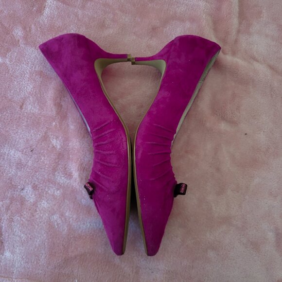 Miss L Fire 'Marilyn' Pointed Toe Suede Stiletto Fuchsia Pink Size 41 / 10 - Picture 10 of 11